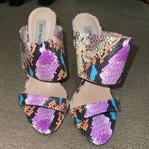 Steve Madden Mallory multi color snakeskin heels